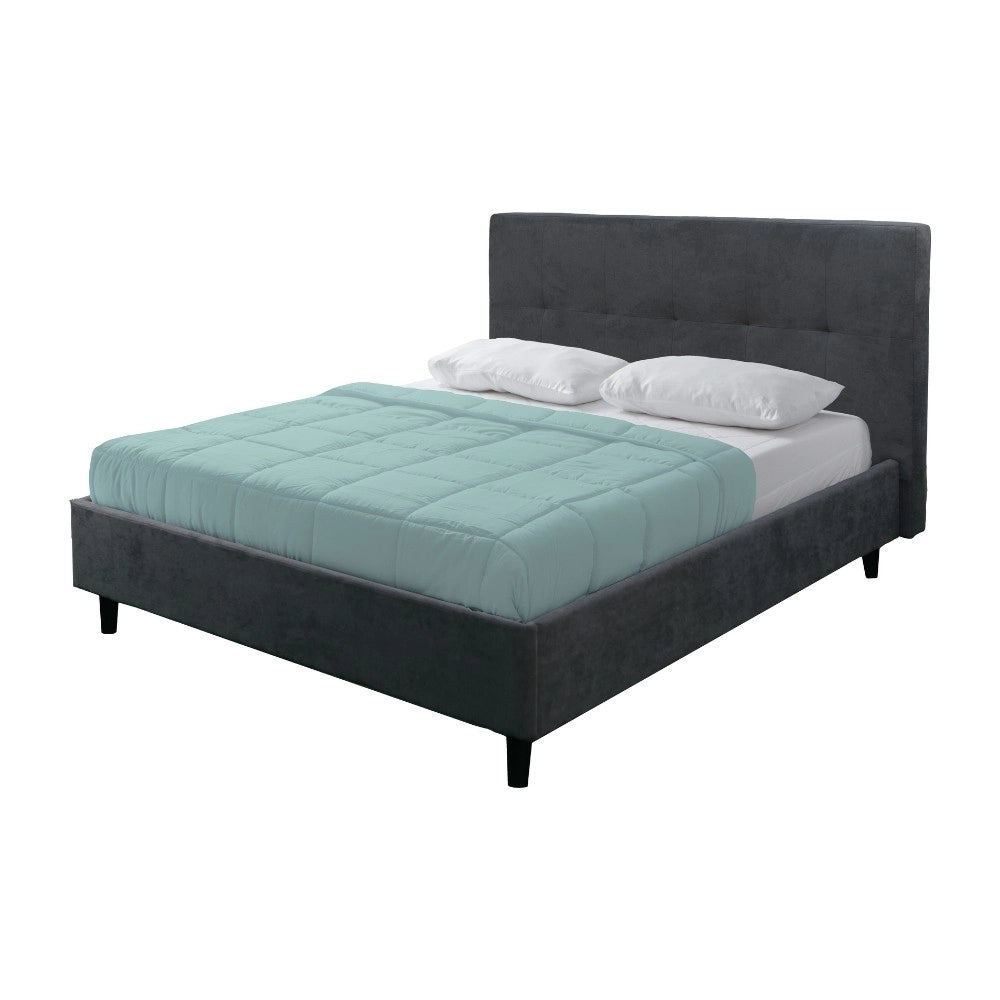 Letto matrimoniale con rete inclusa Snello tessuto colore ash grigio