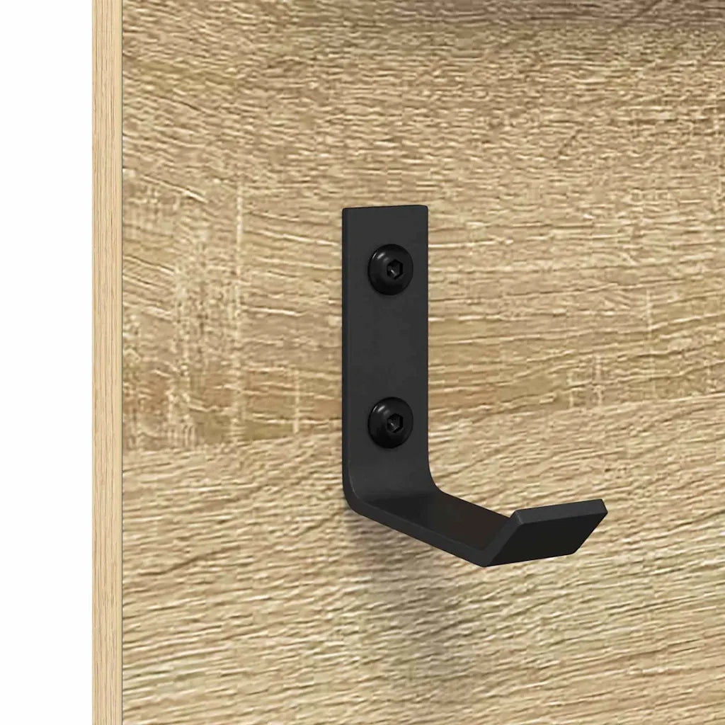 Appendiabiti a muro con specchio Rovere Sonoma 90 x 10 x 50 cm CFW6578007