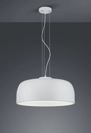 BARON SOSPENSIONE TONDA METALLO BIANCO CON DIFFUSORE SATINATO D.52 CM 4 LUCI ATTACCO E27