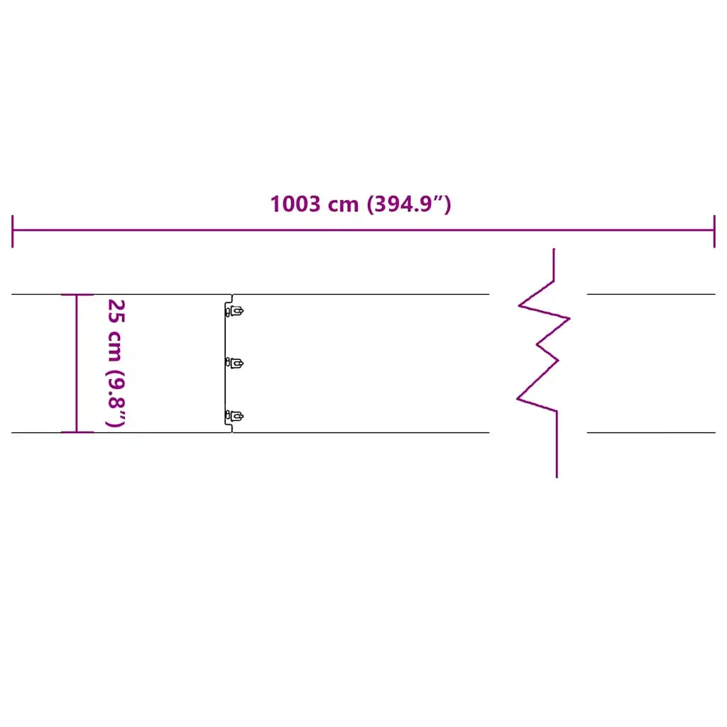 Bordura per Prato 10 pz 25 x 103 cm Acciaio laminato a freddo 860168
