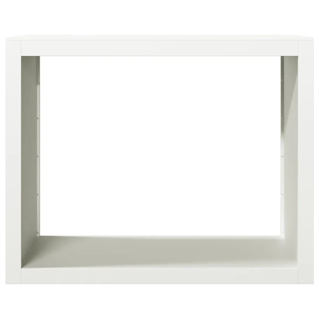 Rastrelliera per Legna da Ardere Bianca 100x40x80 cm in Acciaio 850976