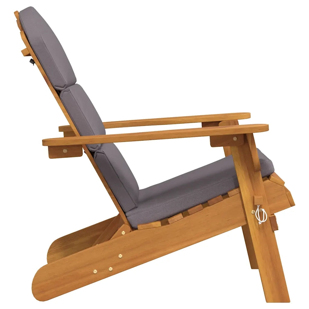 Sedia Adirondack da Giardino con Cuscini Legno Massello Acacia
