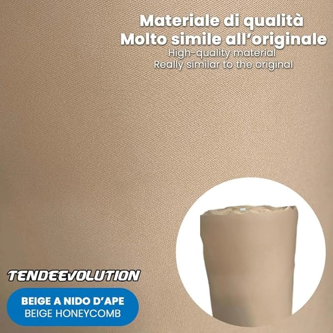 Kit Riparazione Tessuto Cielo Auto - Nido D'ape Beige Con 2 Colle Spray - Misura 1,50 x 2 m - Adatto anche per Pannelli Portiere e Pantoni