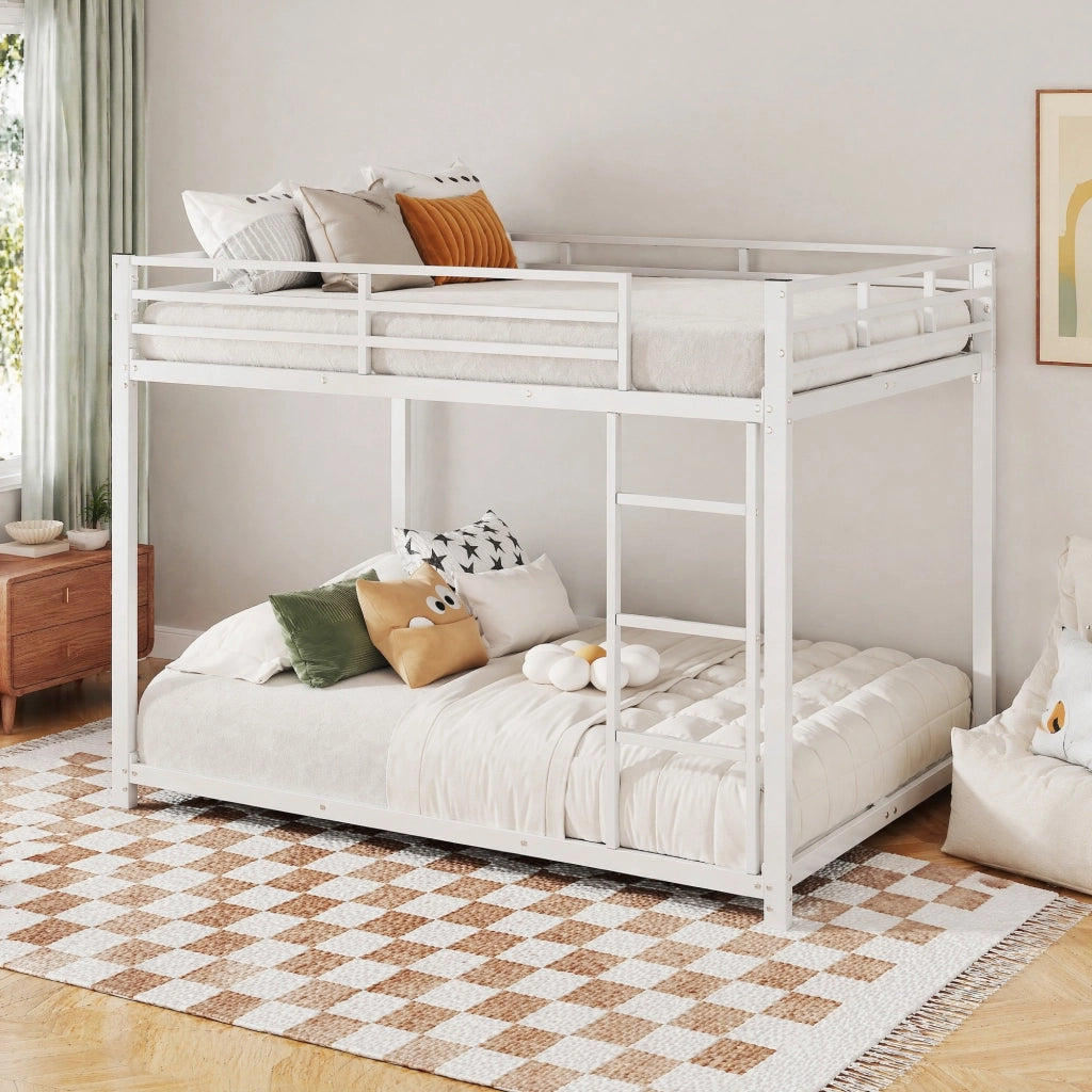 Letto a castello in metallo 140x200 cm bianco