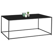 IDMarket - Tavolino DAVIS 113 cm in metallo nero opaco design industriale