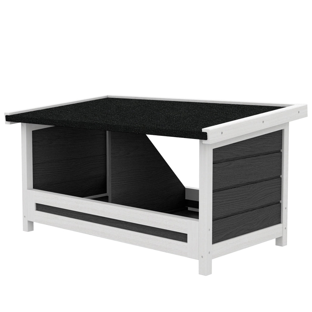 Nido per Galline 2 Aree con Base Rialzata e Tetto 66x37x34 cm in Legno e Bitume