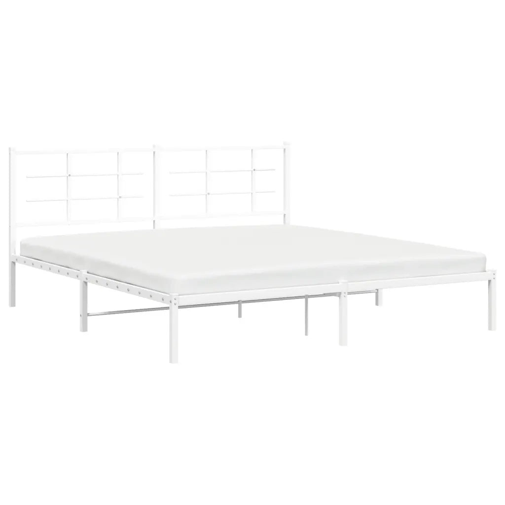 Giroletto con Testiera Metallo Bianco 180x200 cm 355614