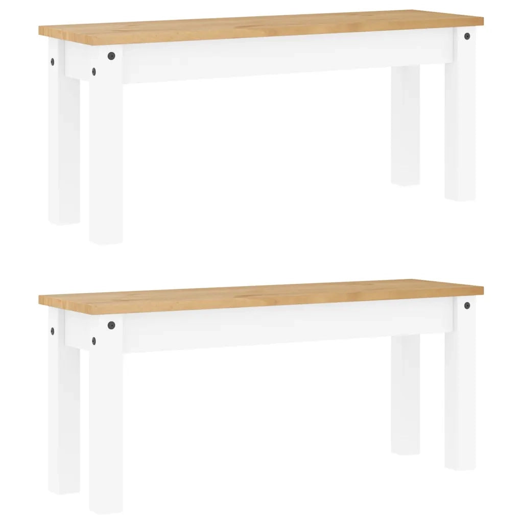 Set da Pranzo 3 pz PANAMA Bianco in Legno Massello di Pino