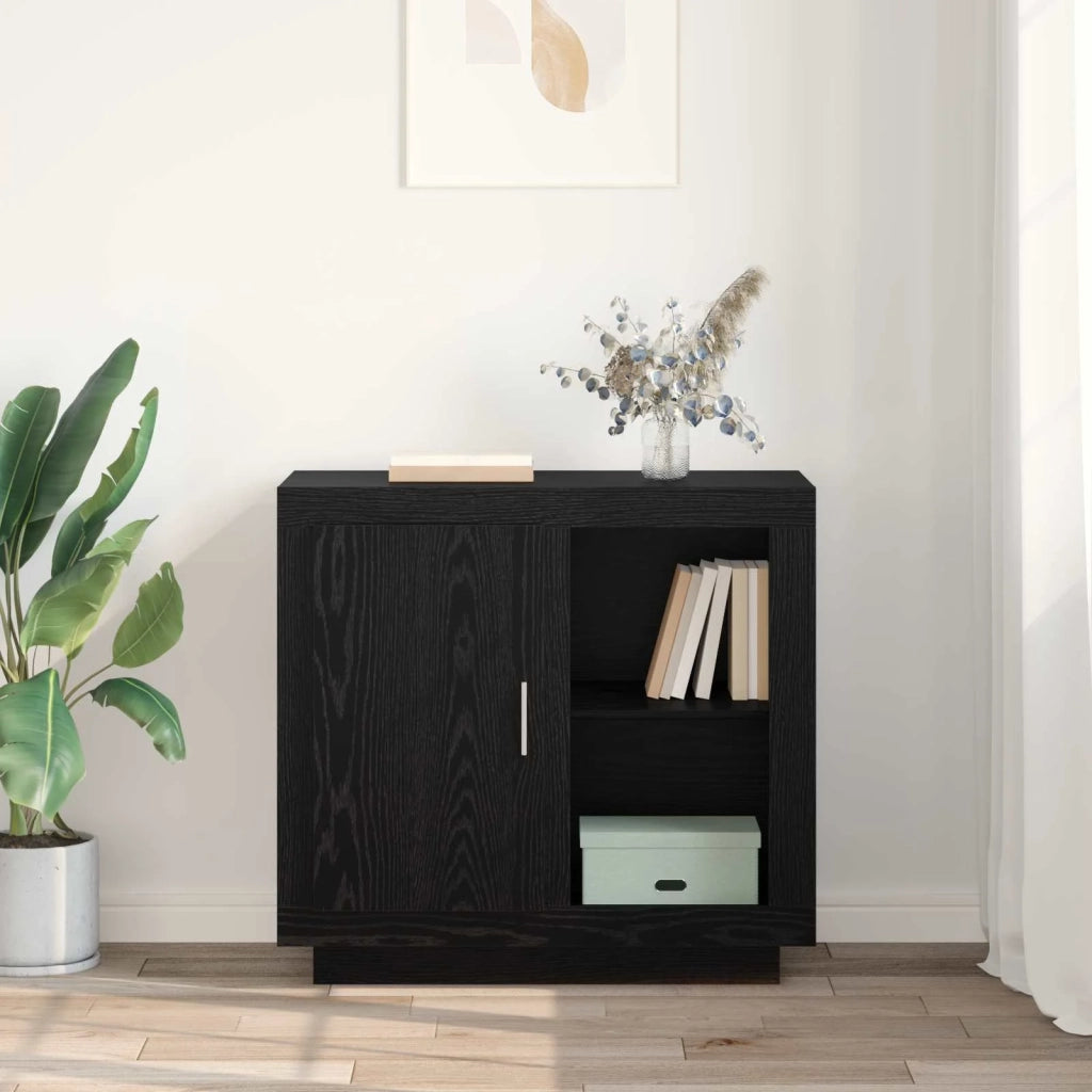Credenza Rovere Nero 80 x 40 x 75 cm Legno multistrato 880536