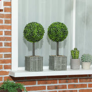 PIANTE ARTIFICIALI Set da 2 pezzi bosso UV 50 cm verde