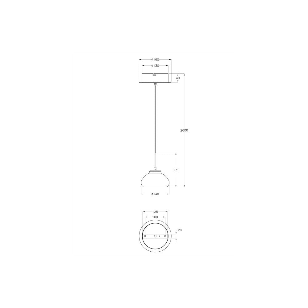 Arabella - Lampada a sospensione singola di Fabas Luce - Led 8W - Lampada da soffitto Diametro 14cm Ambra