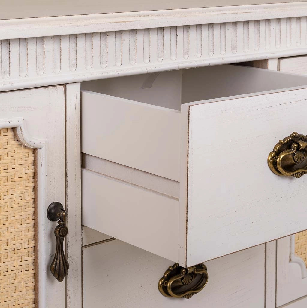 Credenza in legno bianco 108x36x82h