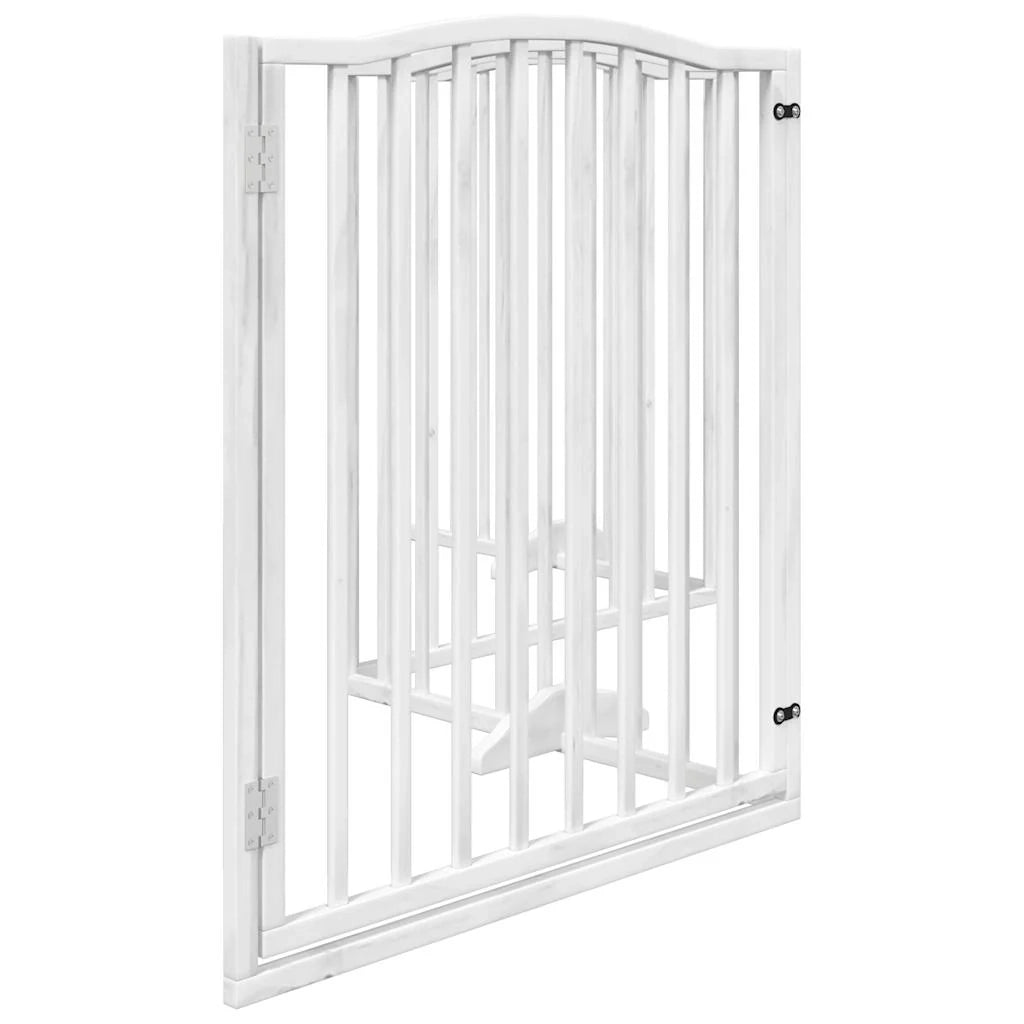 Cancelletto e porta di sicurezza per animali domestici 4 pannelli legno di pioppo bianco 02_0023346