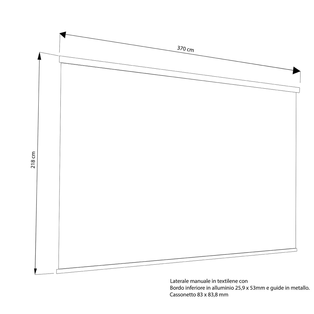 Parete laterale per pergola in alluminio textilene - TONY
