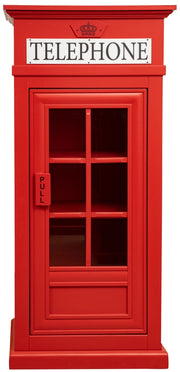 Biscottini Libreria a vetrina in stile cabina telefonica inglese in legno