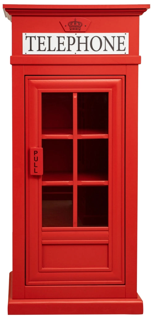 Biscottini Libreria a vetrina in stile cabina telefonica inglese in legno