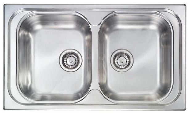 CM Atlantic 86 x 50 2V Lavello montato su piano Rettangolare Acciaio inossidabile