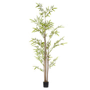 Pianta di bambù artificiale in vaso Materiale sintetico verde e Nero 160 cm Accessorio decorativo per interni