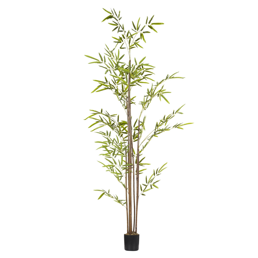 Pianta di bambù artificiale in vaso Materiale sintetico verde e Nero 160 cm Accessorio decorativo per interni