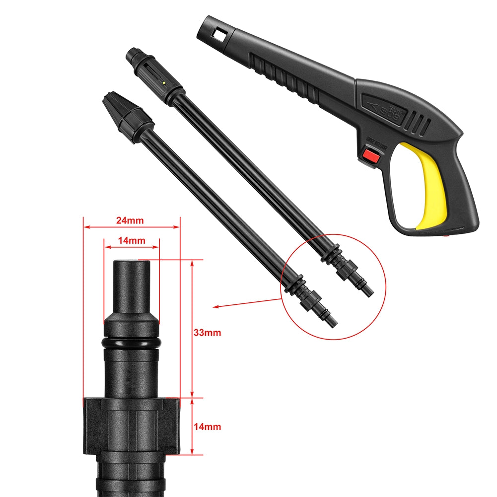 Pistola a Spruzzo Acqua per Idropulitrice con 2 Lance 160Bar Compatibile Lavor