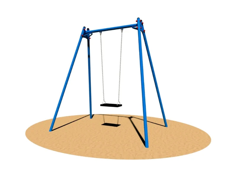 Altalena Giochipark Celeste 1 posto acciaio zincato sedile antiurto EN1176 242cm - Gabbia