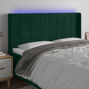 Testiera a LED Verde Scuro 203x16x118/128 cm in Velluto 3124117