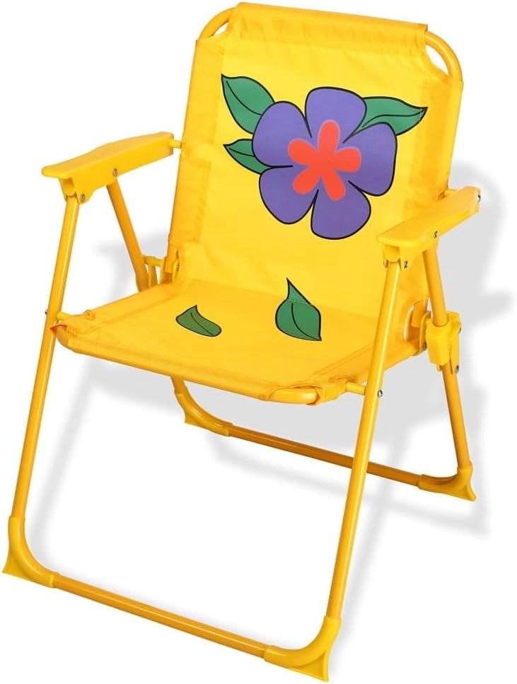 Set Mobili da Giardino per Bambini Tavolino 2 Seggioline Pieghevoli e Ombrellone Angoli arrotondati Fino 35kg Anti UV