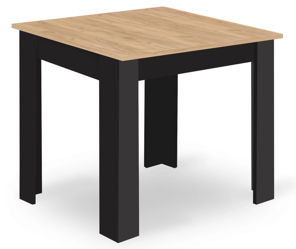 Tavolo artigianale Valora NP 80X80 dal design moderno con gambe nere