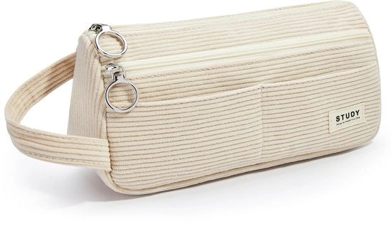 Etui a corduroy con maniglia per scuola e ufficio