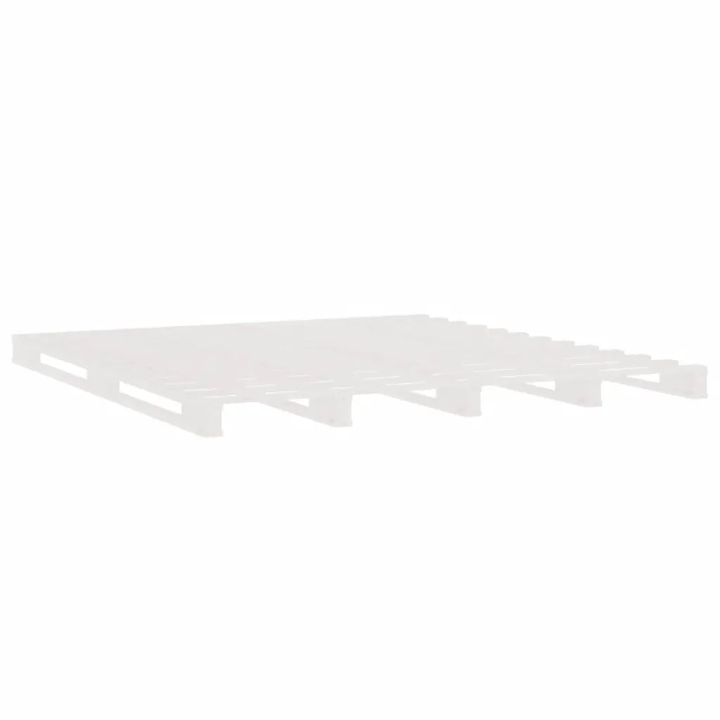 Letto a Pallet Bianco 135x190 cm Double Legno Massello di Pino 821433