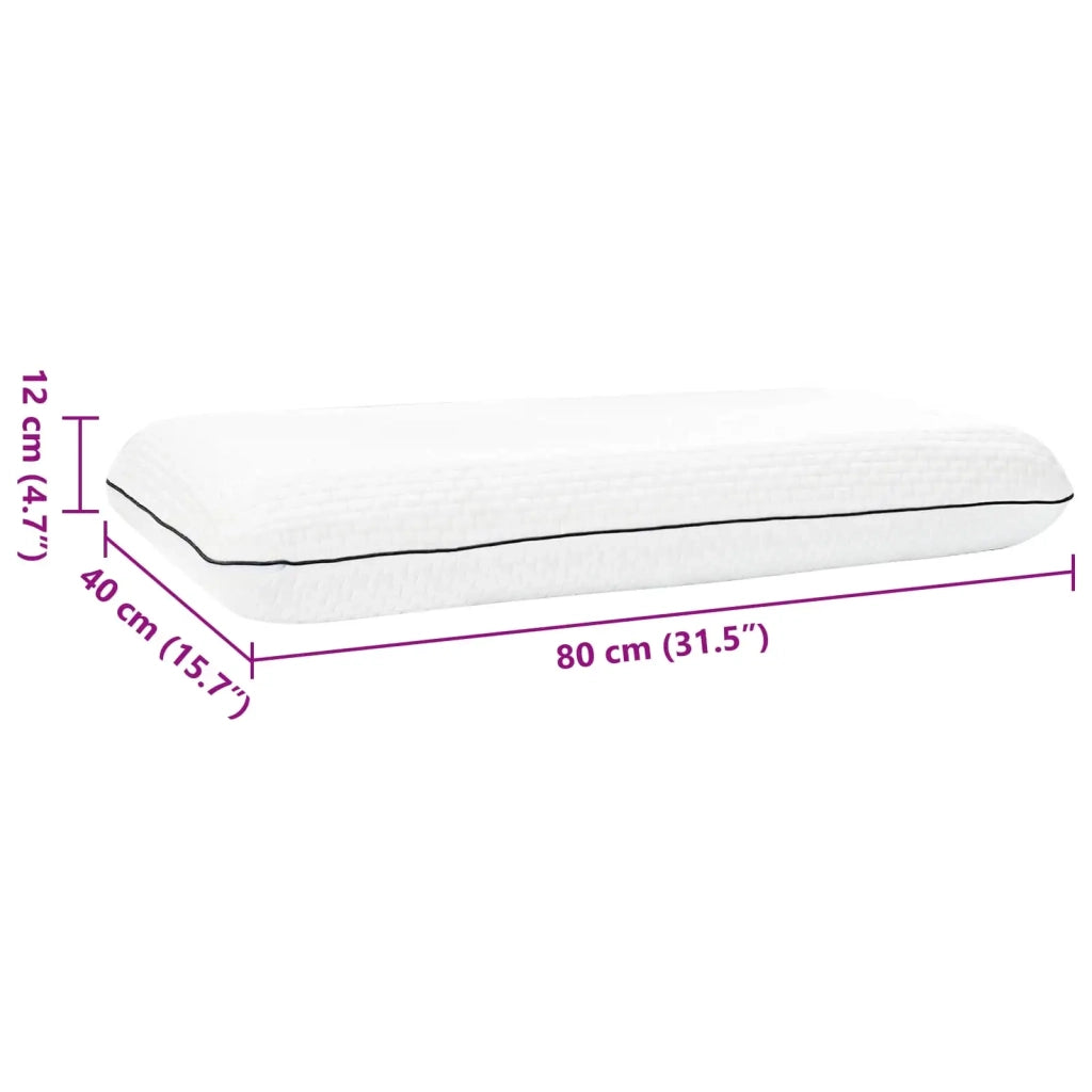 Cuscino da Letto Tinta unita Bianco 80 x 40 x 12 cm Schiuma Gel