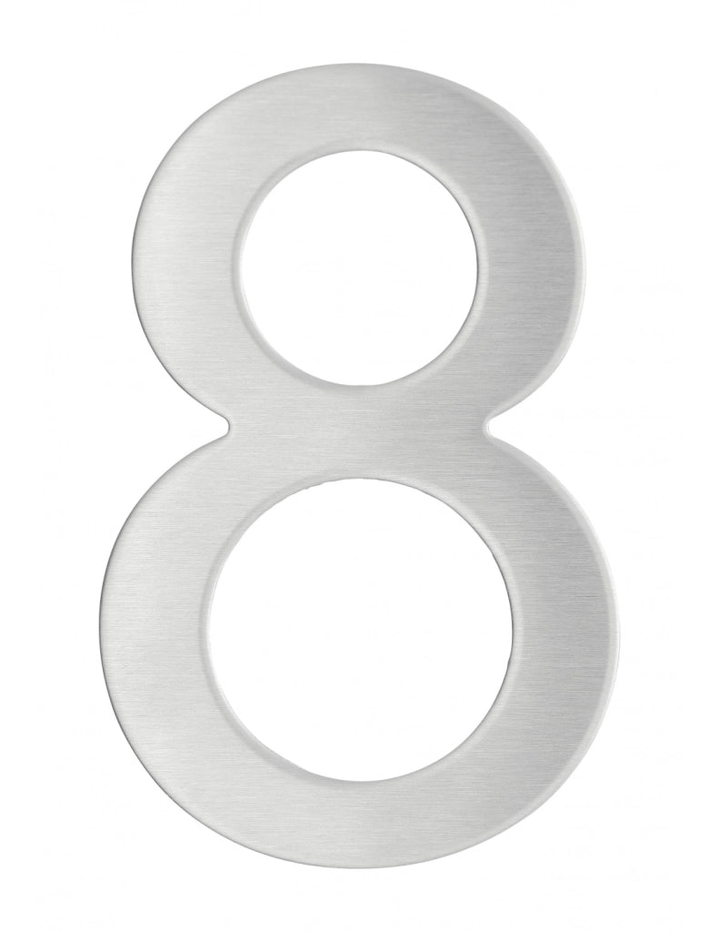 Numero 8 adesivo in acciaio inox, altezza 76 mm – THIRARD