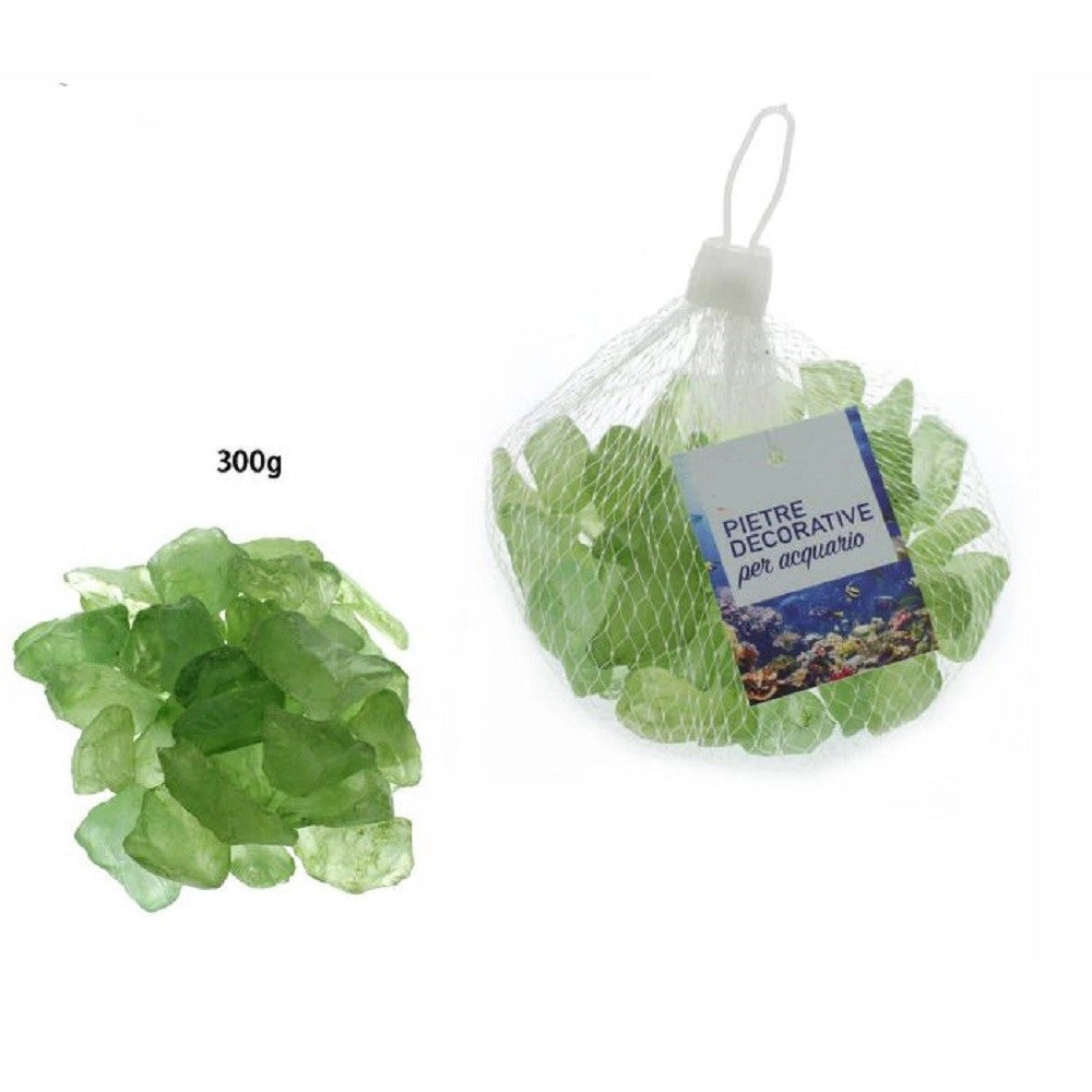 Trade Shop - Pietre Sassi Sassolini Decorativi Verdi Per Acquario Da 300 Gr Decorazione 70271 -