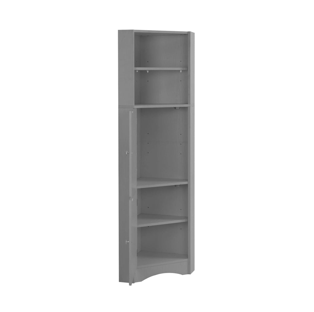 Mobile bagno angolare 36;5x36;5x155 cm grigio in truciolare con ripiani
