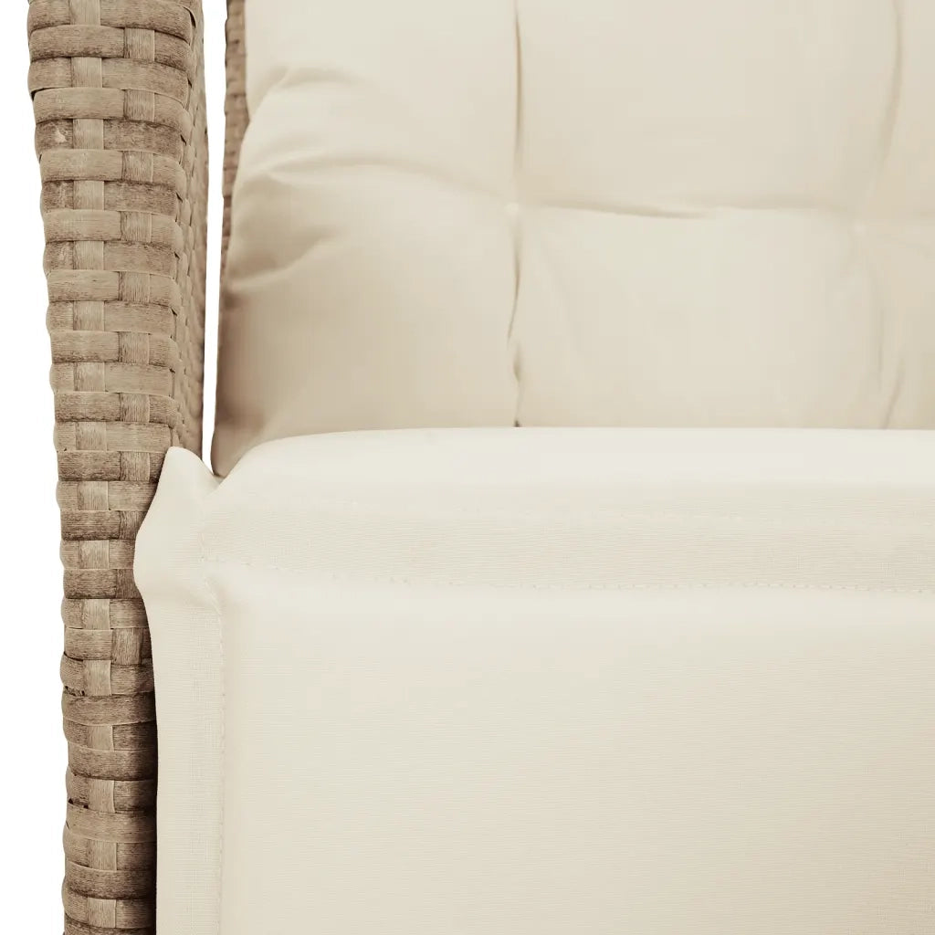 Set da Pranzo da Giardino 4 pz con Cuscini Beige in Polyrattan 3277477