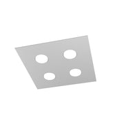 Toplight Plafoniera da soffitto quadrata 4 luci Area con attacco GX53, struttura colore grigio, design moderno 40x40x3cm