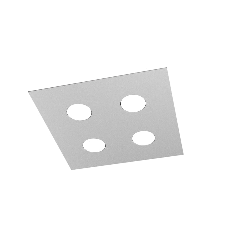 Toplight Plafoniera da soffitto quadrata 4 luci Area con attacco GX53, struttura colore grigio, design moderno 40x40x3cm