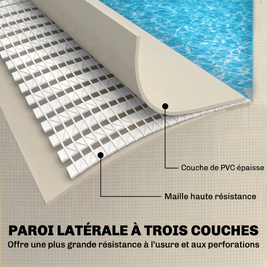 Piscina Tubolare Rettangolare ¨C Zephmum ¨C 394.5x208.3x80.5 cm Grigio