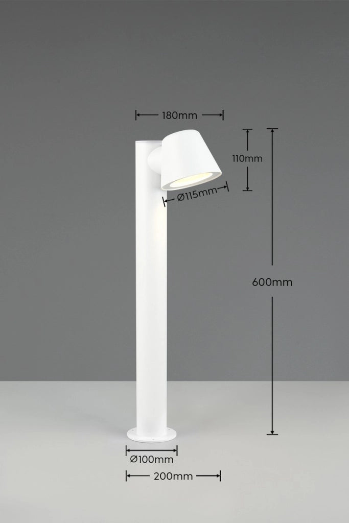 Paletto giardino BENI 1xGU10 bianco IP44 60 cm Trio