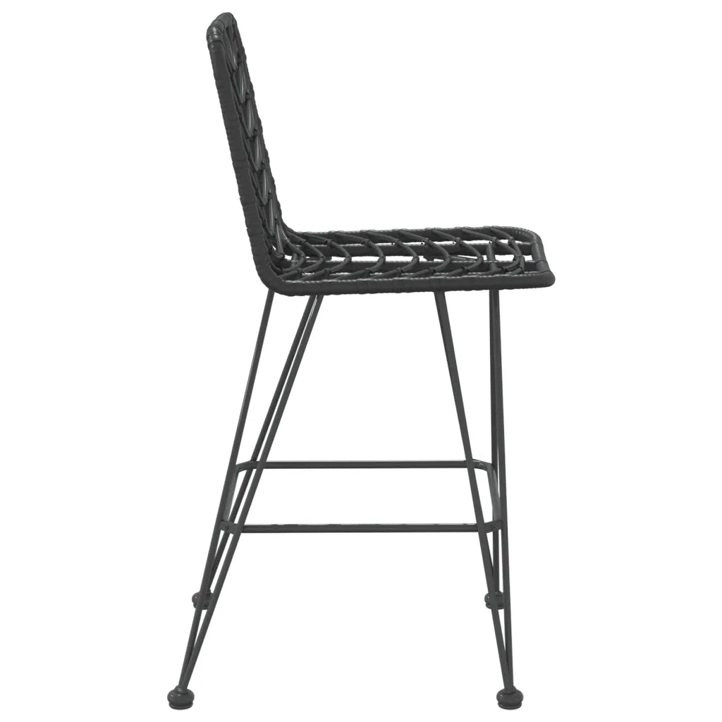 Sgabelli da Bar 2 pz Neri 45x56x103,5 cm Rattan PE e Acciaio 319431