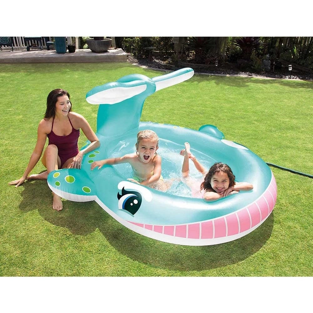 Trade Shop - Piscina Per Bambini Spruzzo Balena 201x196x91cm Multicolor Giardino Estate 57440 -