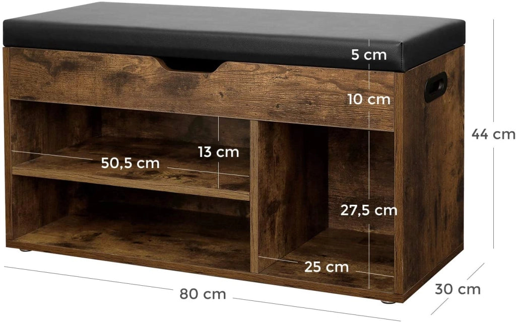 Valora SCARPIERA CON SEDUTA LHS30BX Truciolato Marrone Rustico per Corridoio