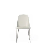 E-STYLO Sedia in polipropilene grigio chiaro e gambe in metallo grigio chiaro, 46cm X 55cm H. 80cm.