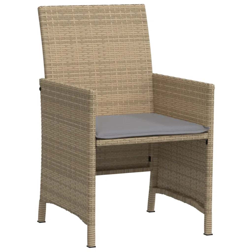 Set da Bistr¨° 3 pz | Set Salotto da Giardino con Cuscini Beige Misto in Polyrattan