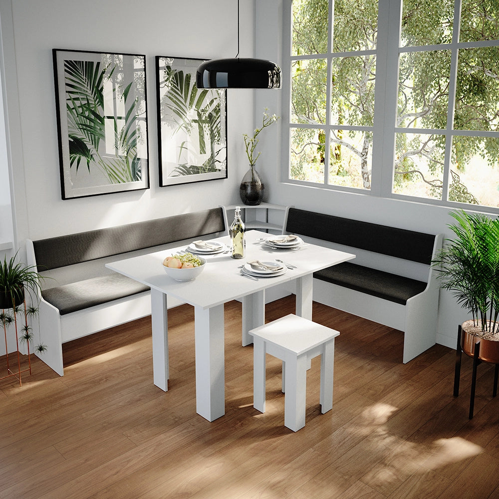 Vicco Panca ad angolo Bianco 41.5 x 166.6 cm