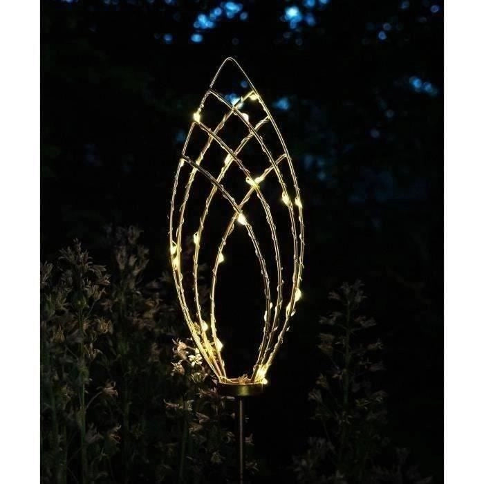Lanterna solare - GARDEN ID Epi Gold - 11 h81 cm - Autonomia 6-8 ore - Tasto on/off - Batteria AAA ricaricabile.