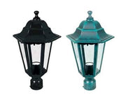 LANTERNA PER PALO MM.60 MODELLO BERLINO  60w IP44 mm.192x192x356h. verde anticato    SYNTESY