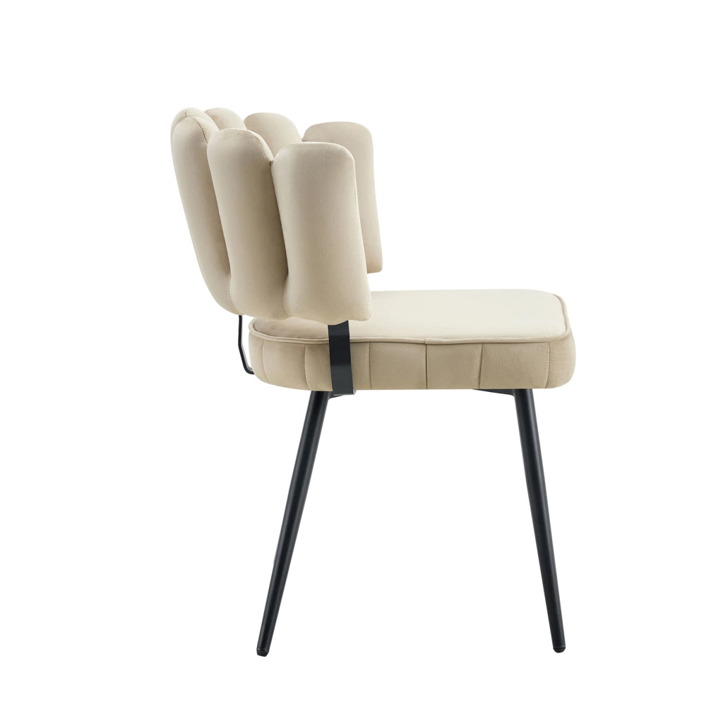 Set tavolo e sedie 60 cm in MDF beige e metallo nero per 2, stile moderno