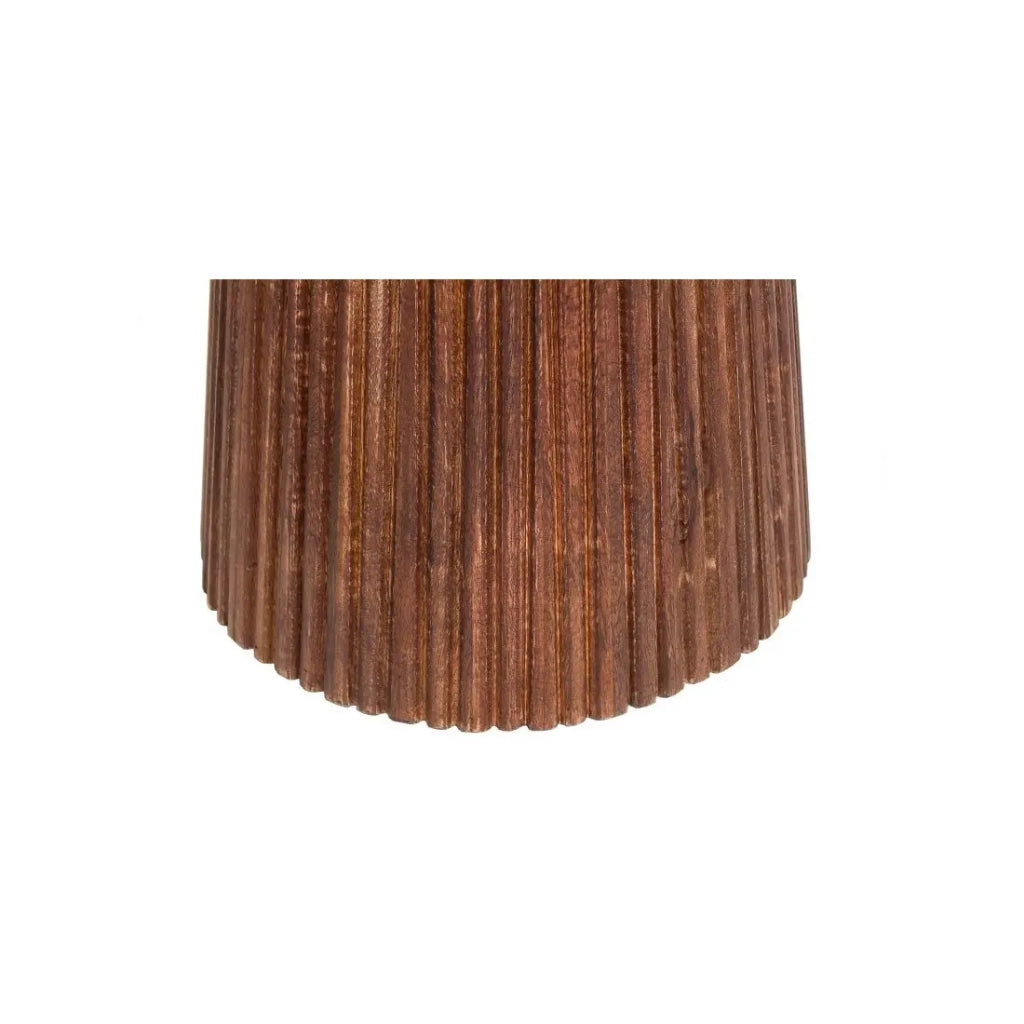 Tavolino RIMBAUD – Effetto legno marrone – Diametro 50 cm