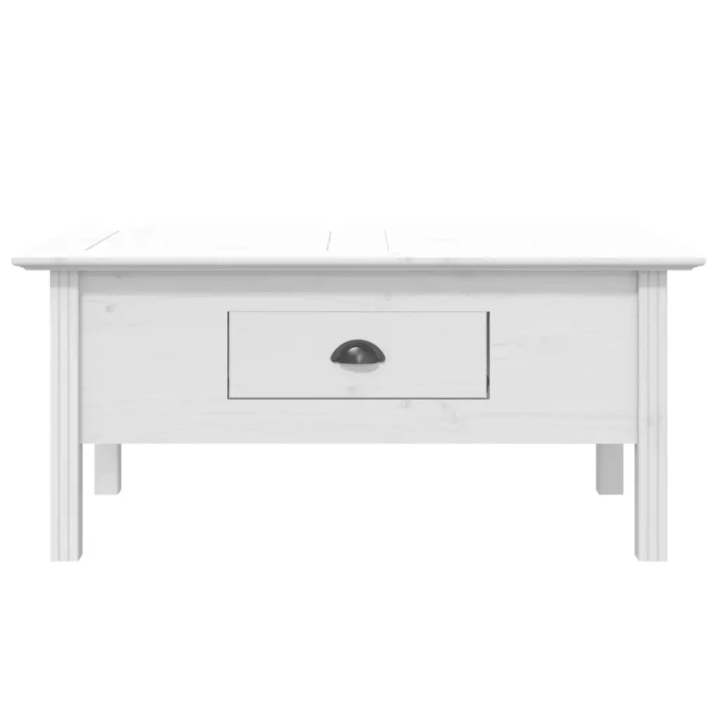 Tavolino da salotto | Tavolino da caff¨¨ | Tavolino da Soggiorno BODO 100x55x46cm Legno Massello Pino Bianco